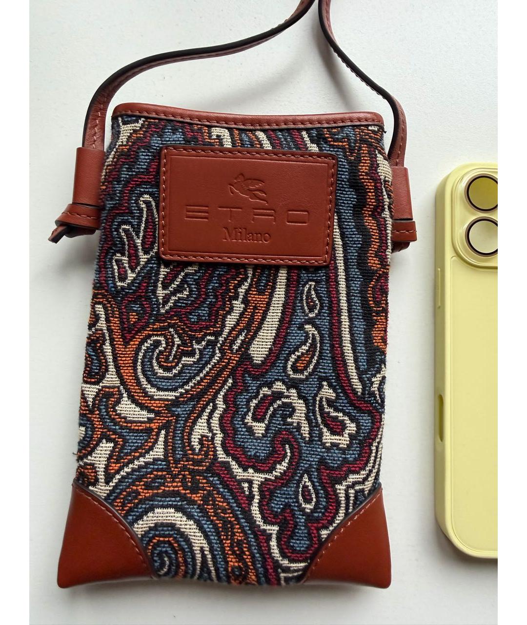 ETRO Коричневая тканевая сумка через плечо, фото 2