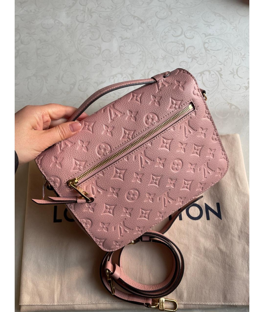LOUIS VUITTON Розовая кожаная сумка через плечо, фото 3