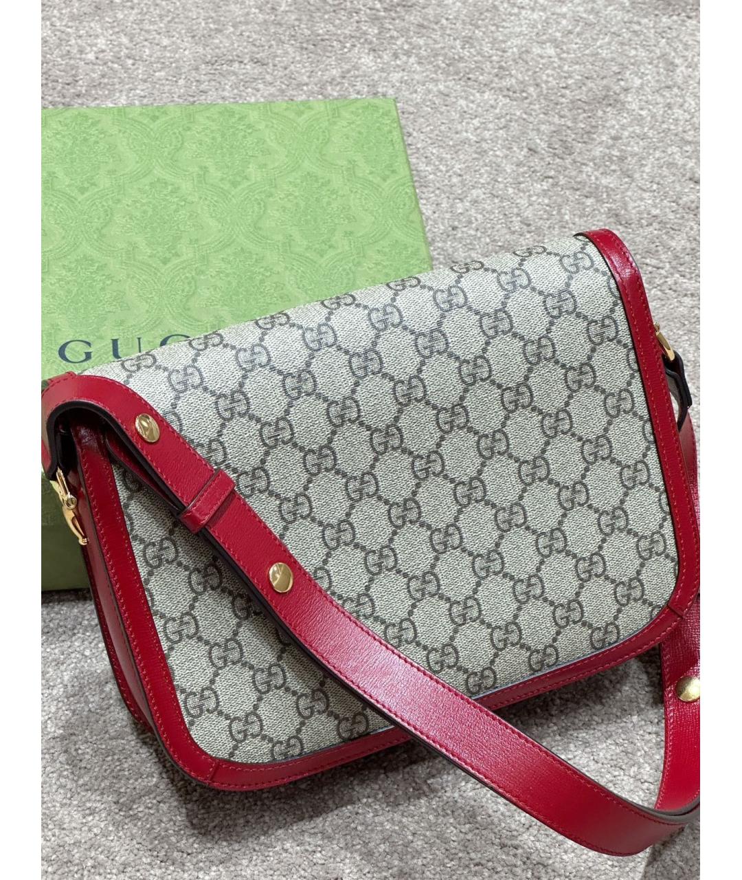 GUCCI Красная деним сумка через плечо, фото 2