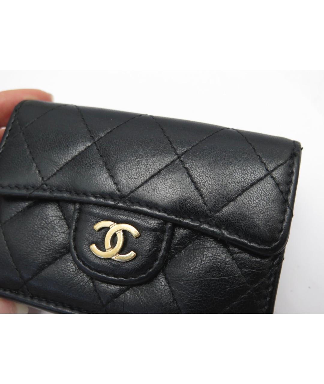 CHANEL Черный кожаный кошелек, фото 8