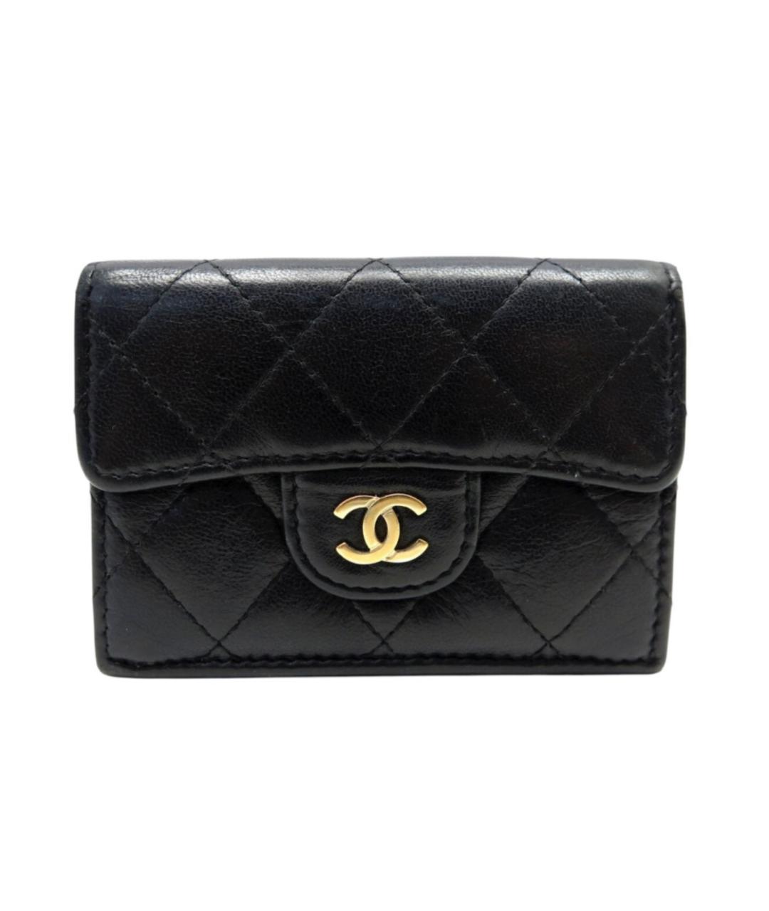 CHANEL Черный кожаный кошелек, фото 10