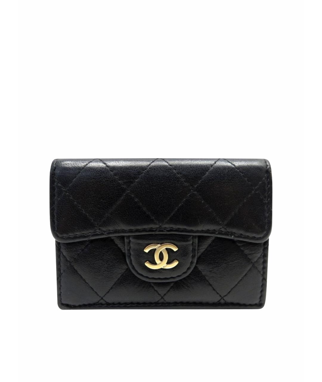 CHANEL Черный кожаный кошелек, фото 1