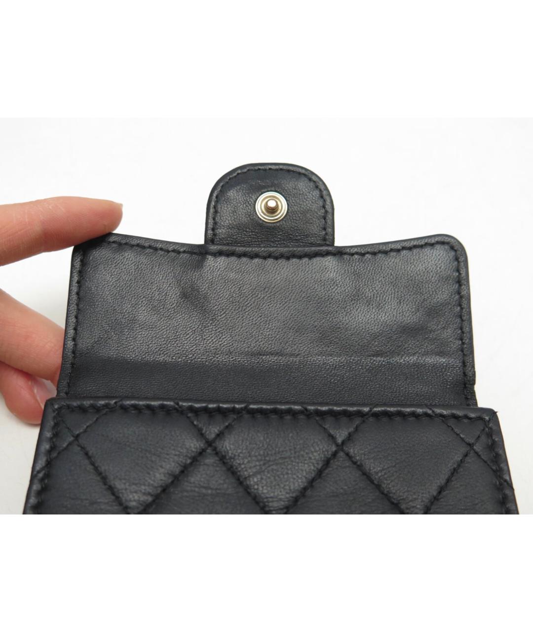 CHANEL Черный кожаный кошелек, фото 3