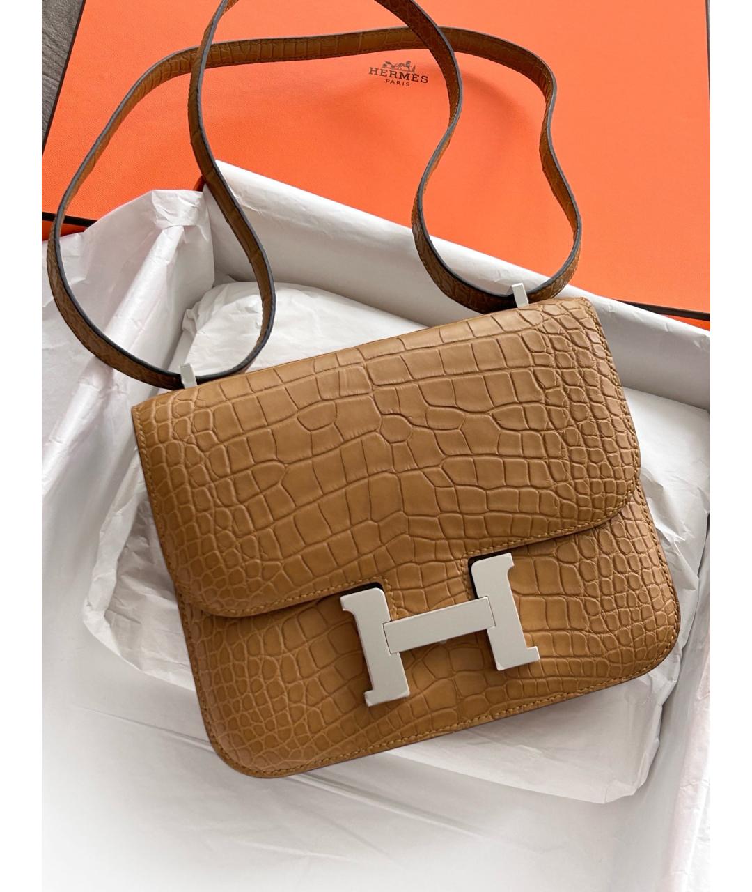 HERMES Коричневая кожаная сумка через плечо, фото 2