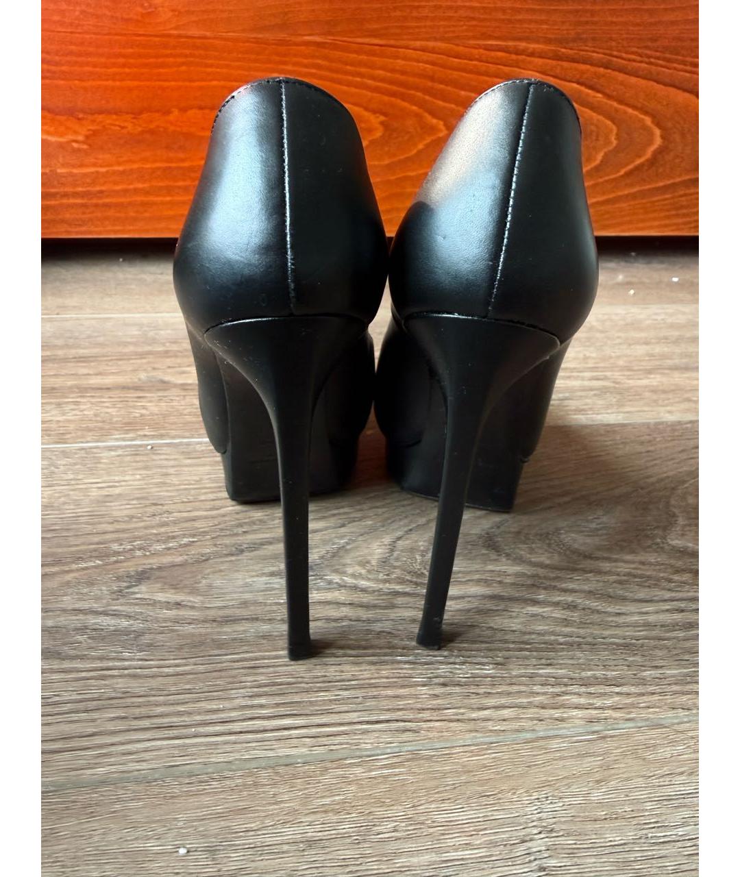 SAINT LAURENT Черные кожаные туфли, фото 4