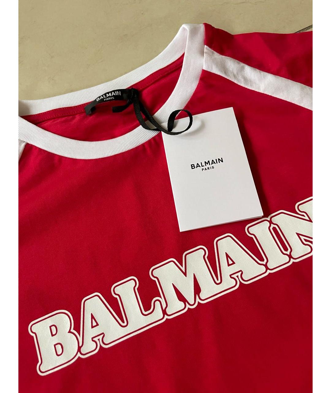 BALMAIN Красная хлопковая детская футболка, фото 3