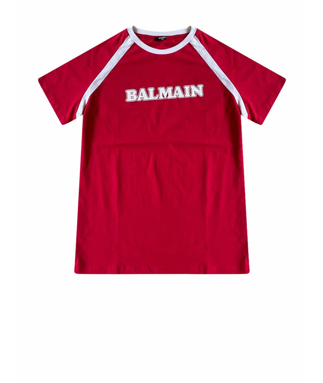 BALMAIN Красная хлопковая детская футболка, фото 1