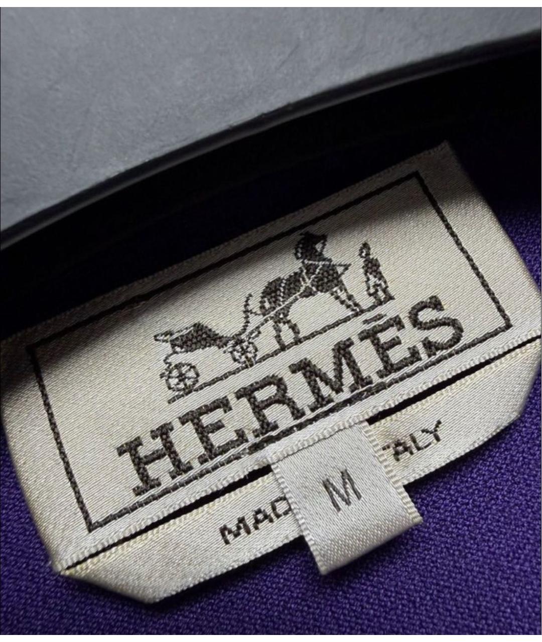 HERMES Фиолетовое хлопковое поло с коротким рукавом, фото 7