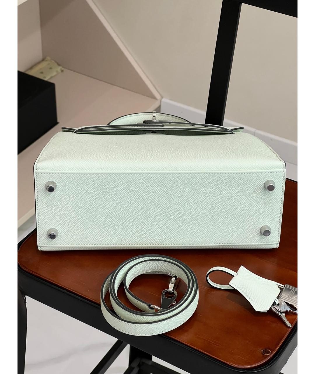 HERMES Зеленая кожаная сумка тоут, фото 3