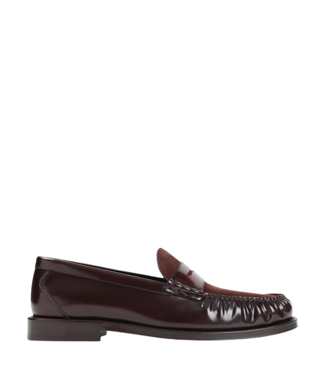 BRUNELLO CUCINELLI Бордовые кожаные лоферы, фото 1