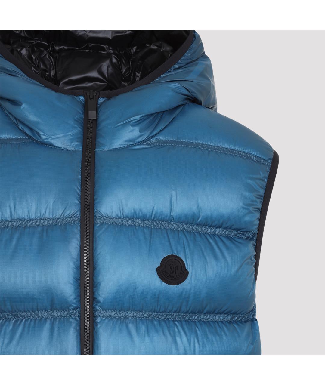 MONCLER Синий полиамидовый жилет, фото 4