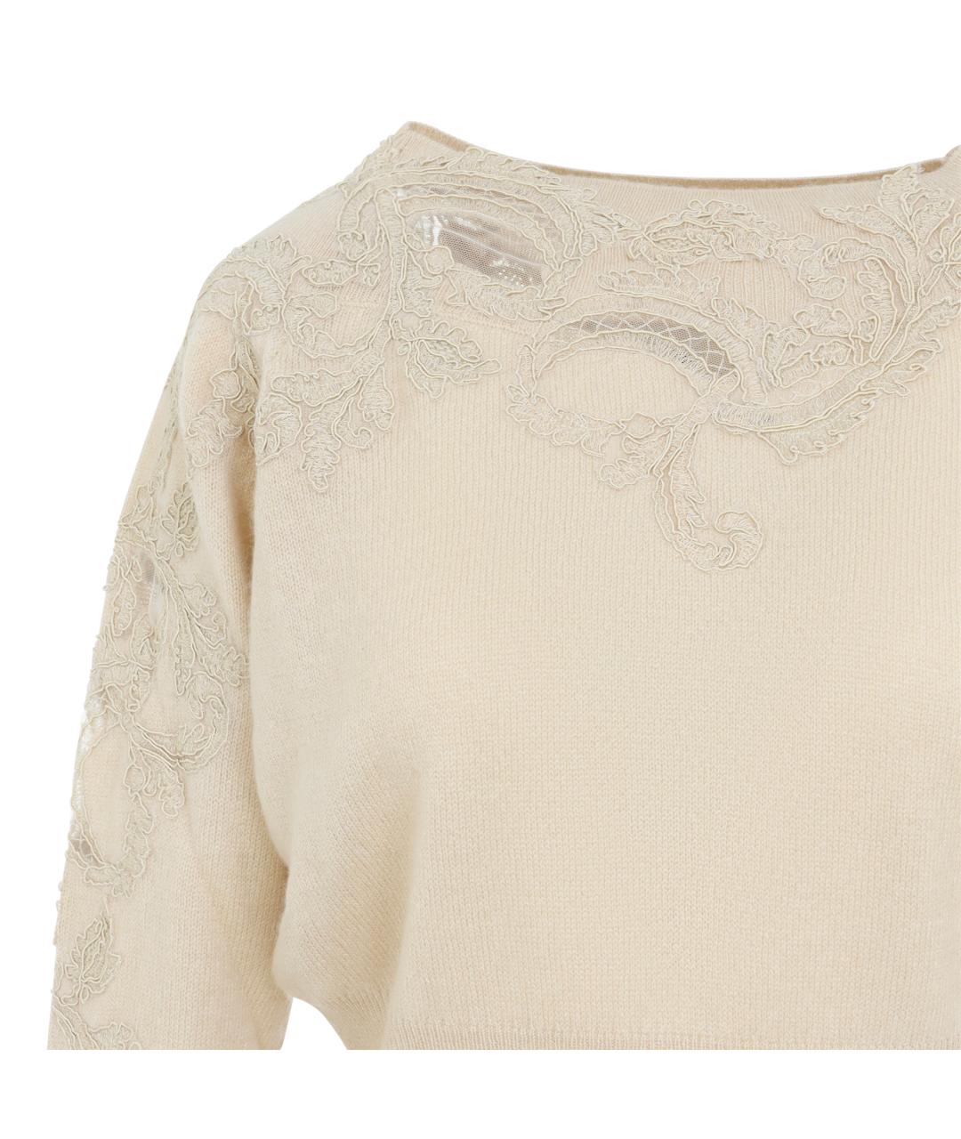 ERMANNO SCERVINO Бежевый кашемировый джемпер / свитер, фото 4
