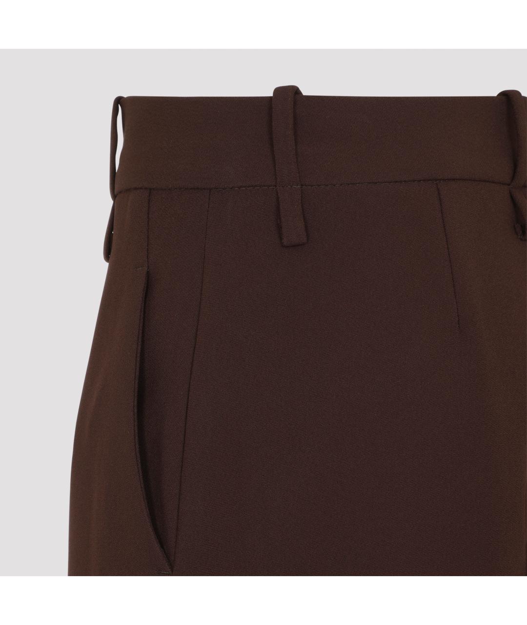 ERMANNO SCERVINO Коричневые вискозные брюки широкие, фото 4