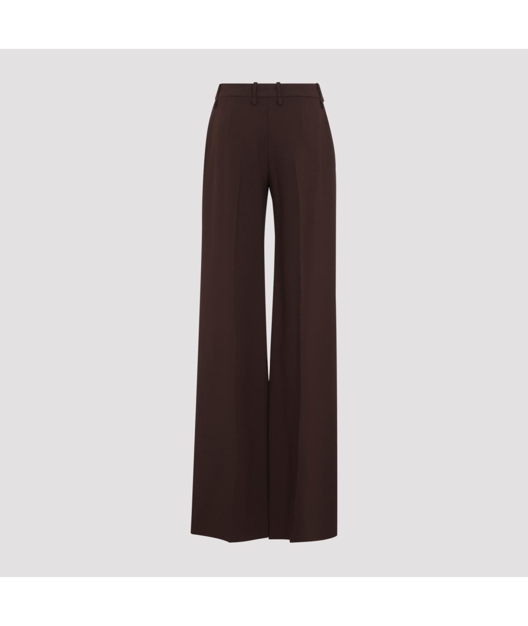 ERMANNO SCERVINO Коричневые вискозные брюки широкие, фото 3