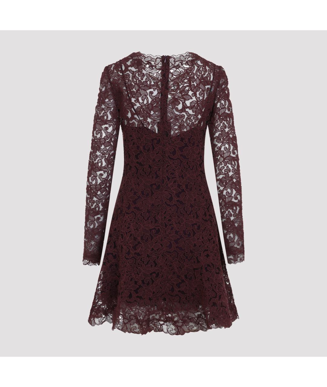 ERMANNO SCERVINO Бордовое полиэстеровое платье, фото 3
