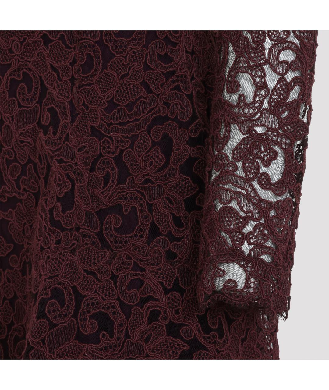 ERMANNO SCERVINO Бордовое полиэстеровое платье, фото 4