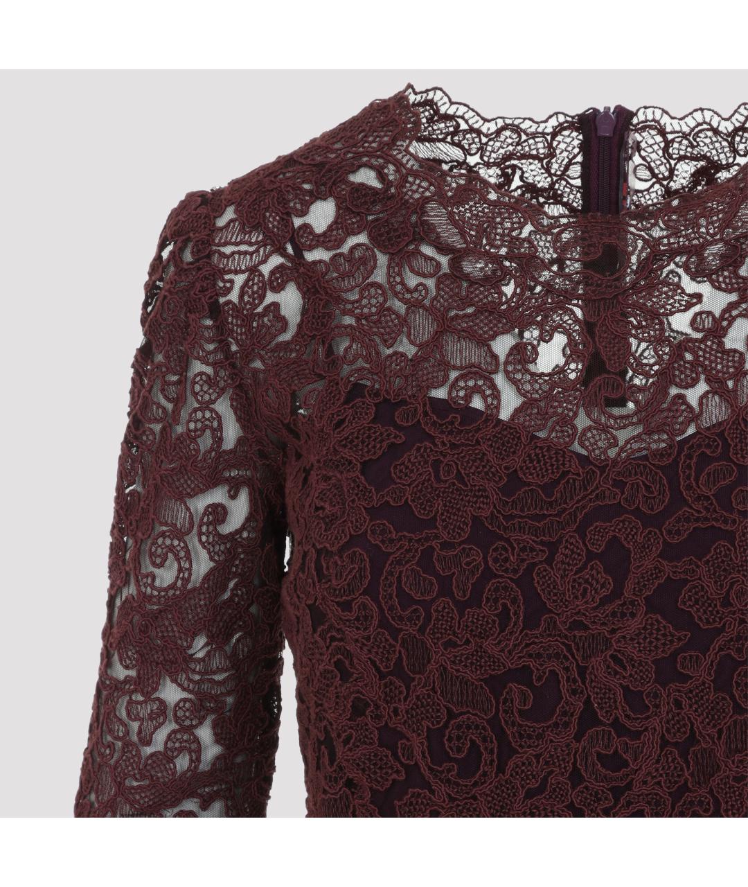 ERMANNO SCERVINO Бордовое полиэстеровое платье, фото 5