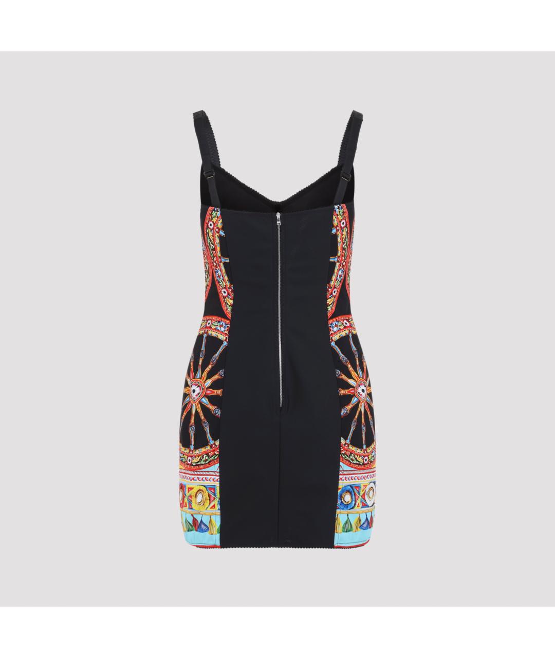 DOLCE&GABBANA Мульти шелковое коктейльное платье, фото 3