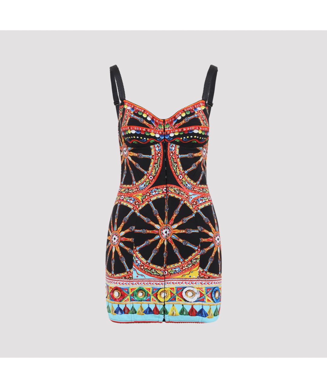DOLCE&GABBANA Мульти шелковое коктейльное платье, фото 2
