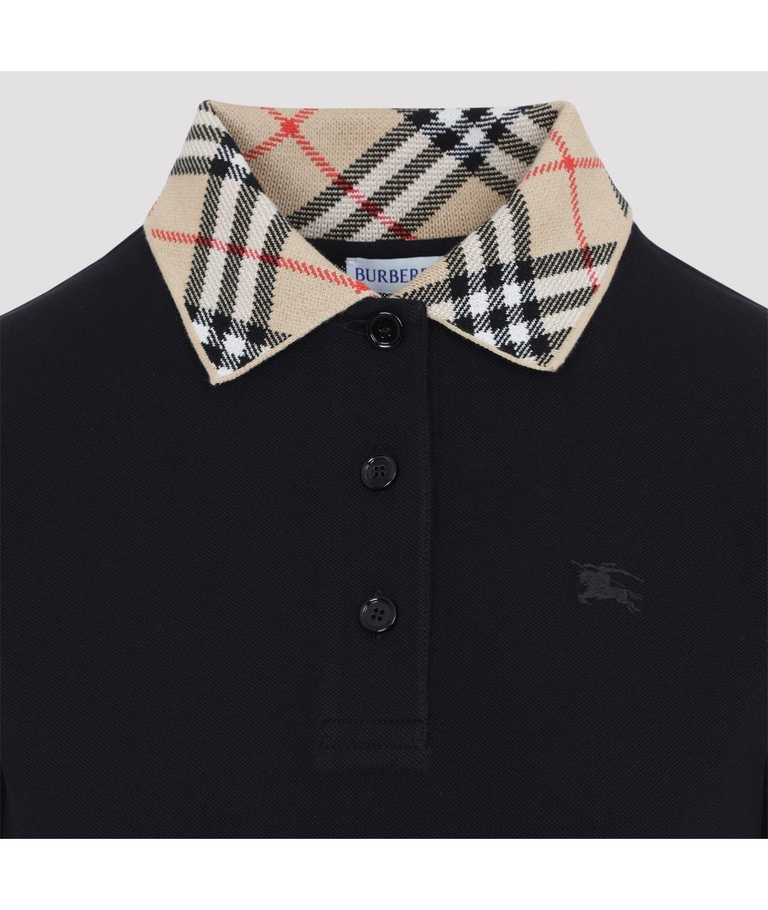 BURBERRY Черное хлопковое повседневное платье, фото 4