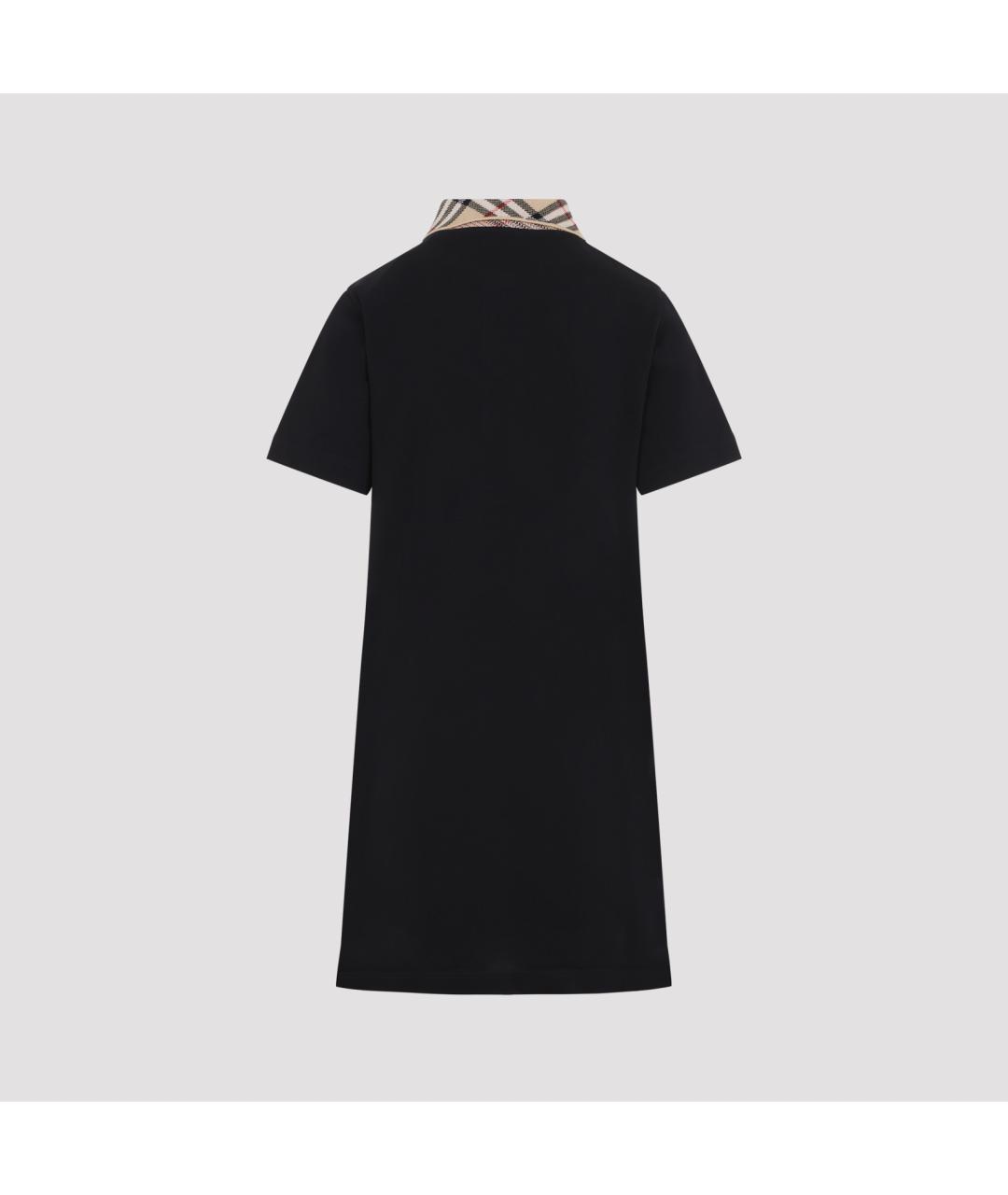 BURBERRY Черное хлопковое повседневное платье, фото 3