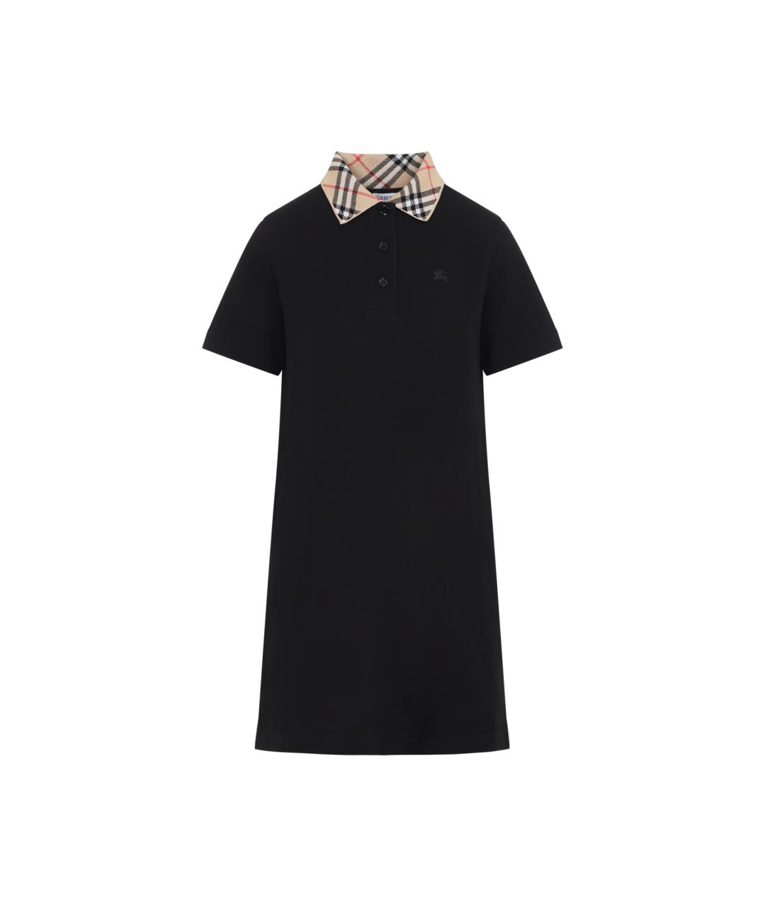 BURBERRY Черное хлопковое повседневное платье, фото 1