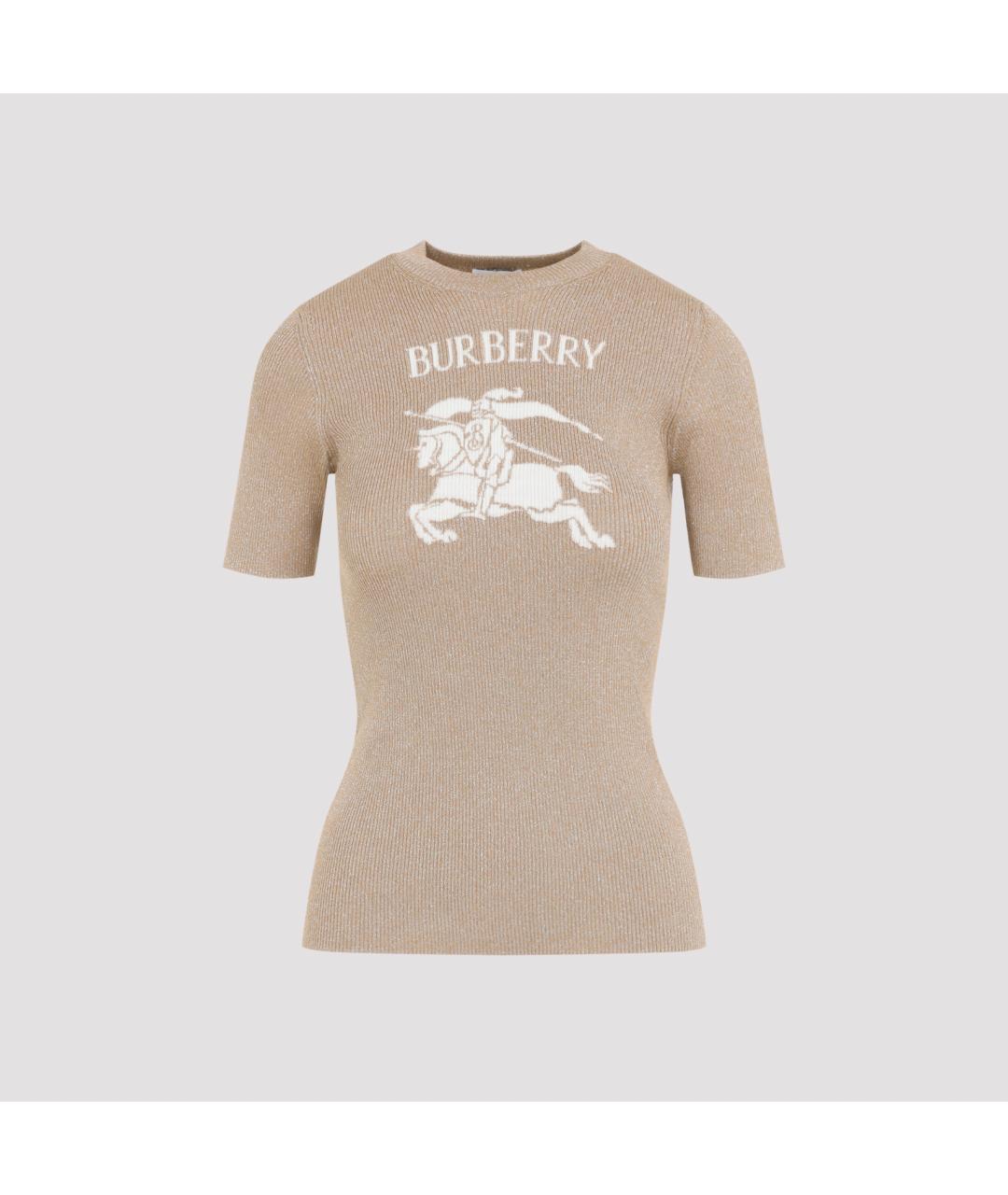 BURBERRY Бежевый шерстяной джемпер / свитер, фото 2