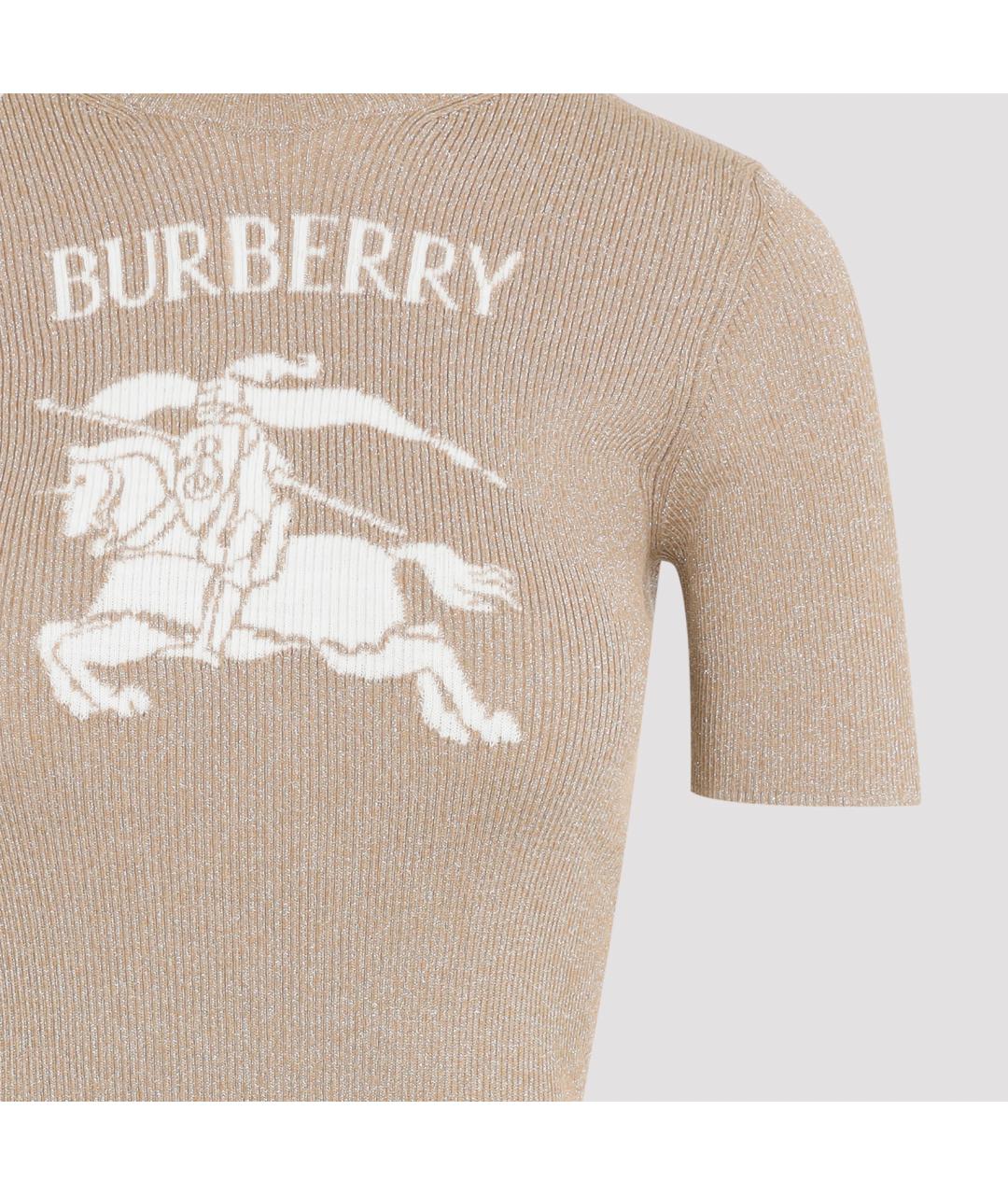 BURBERRY Бежевый шерстяной джемпер / свитер, фото 4