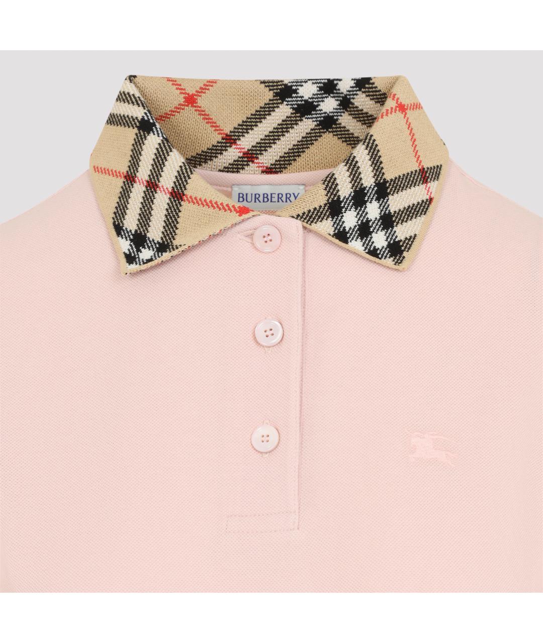 BURBERRY Розовое хлопковое повседневное платье, фото 4
