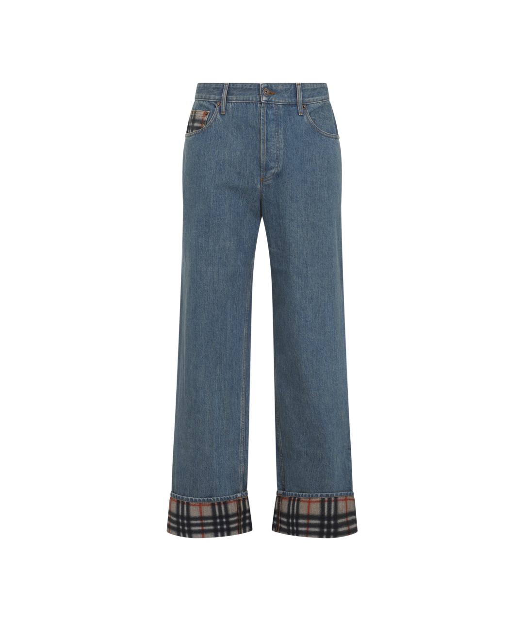 BURBERRY Синие хлопковые прямые джинсы, фото 1