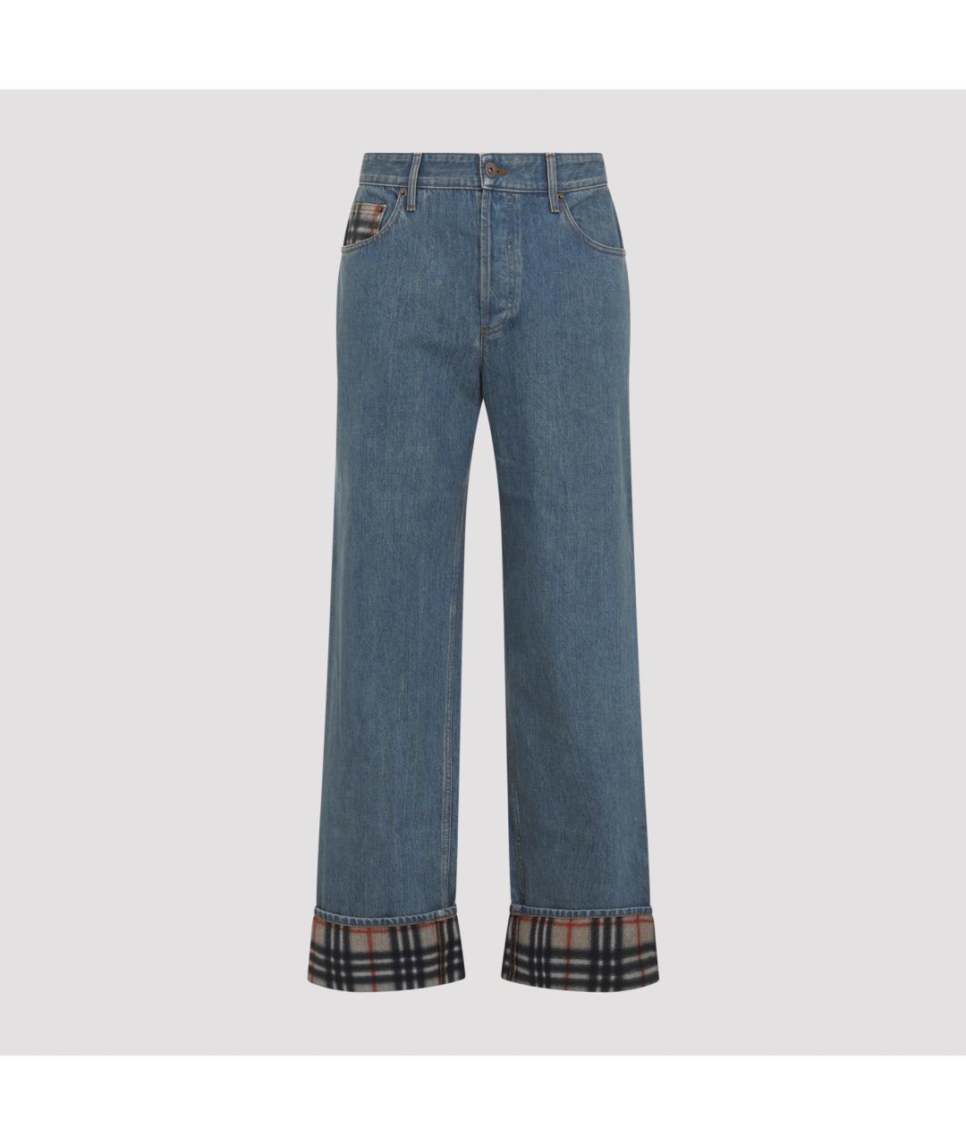 BURBERRY Синие хлопковые прямые джинсы, фото 2