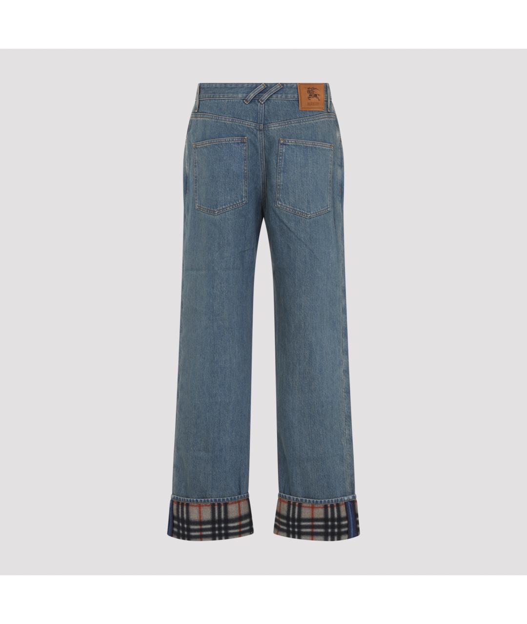 BURBERRY Синие хлопковые прямые джинсы, фото 3