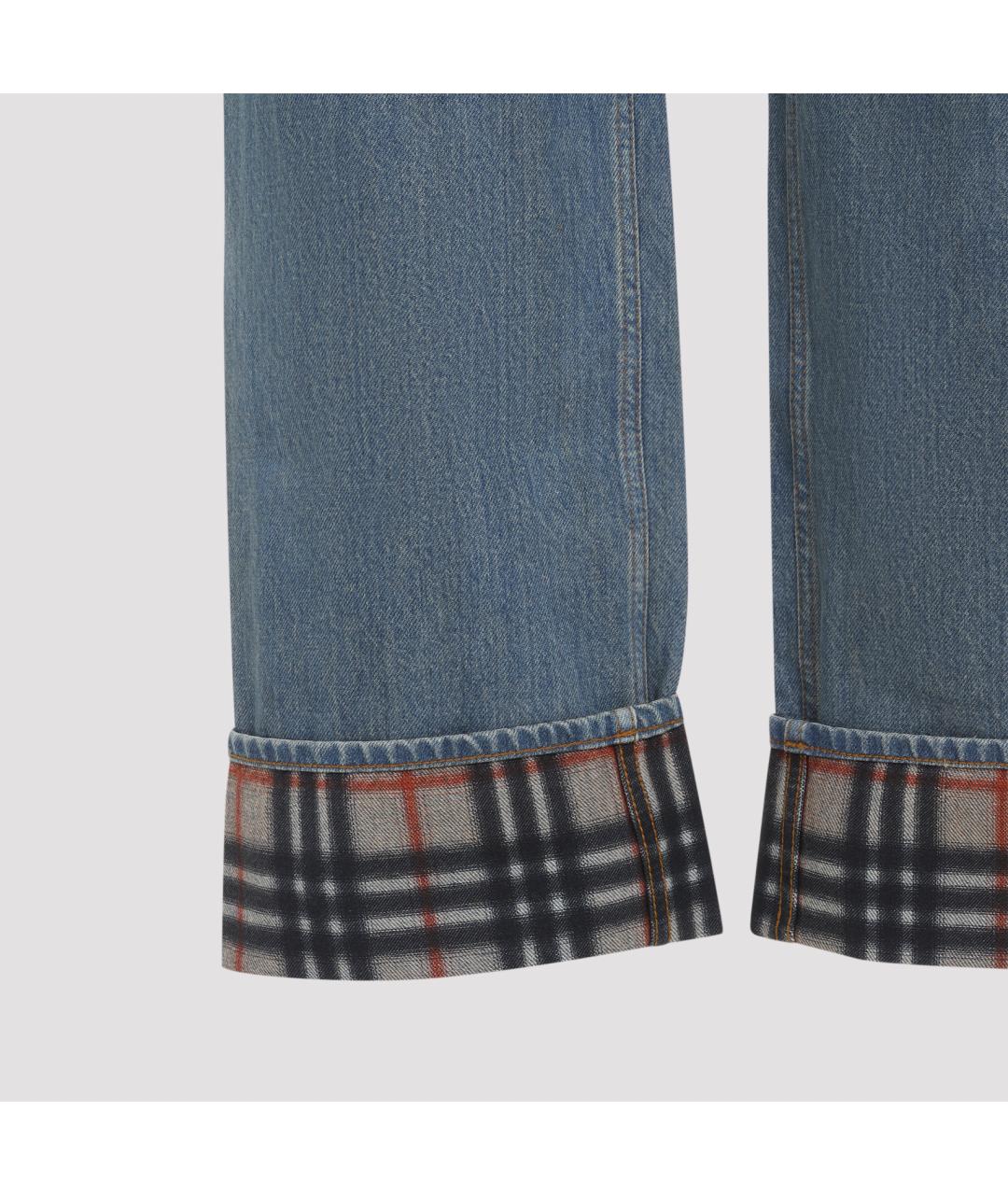 BURBERRY Синие хлопковые прямые джинсы, фото 4
