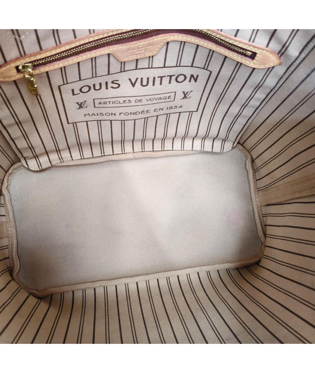 LOUIS VUITTON Коричневая кожаная сумка с короткими ручками, фото 5