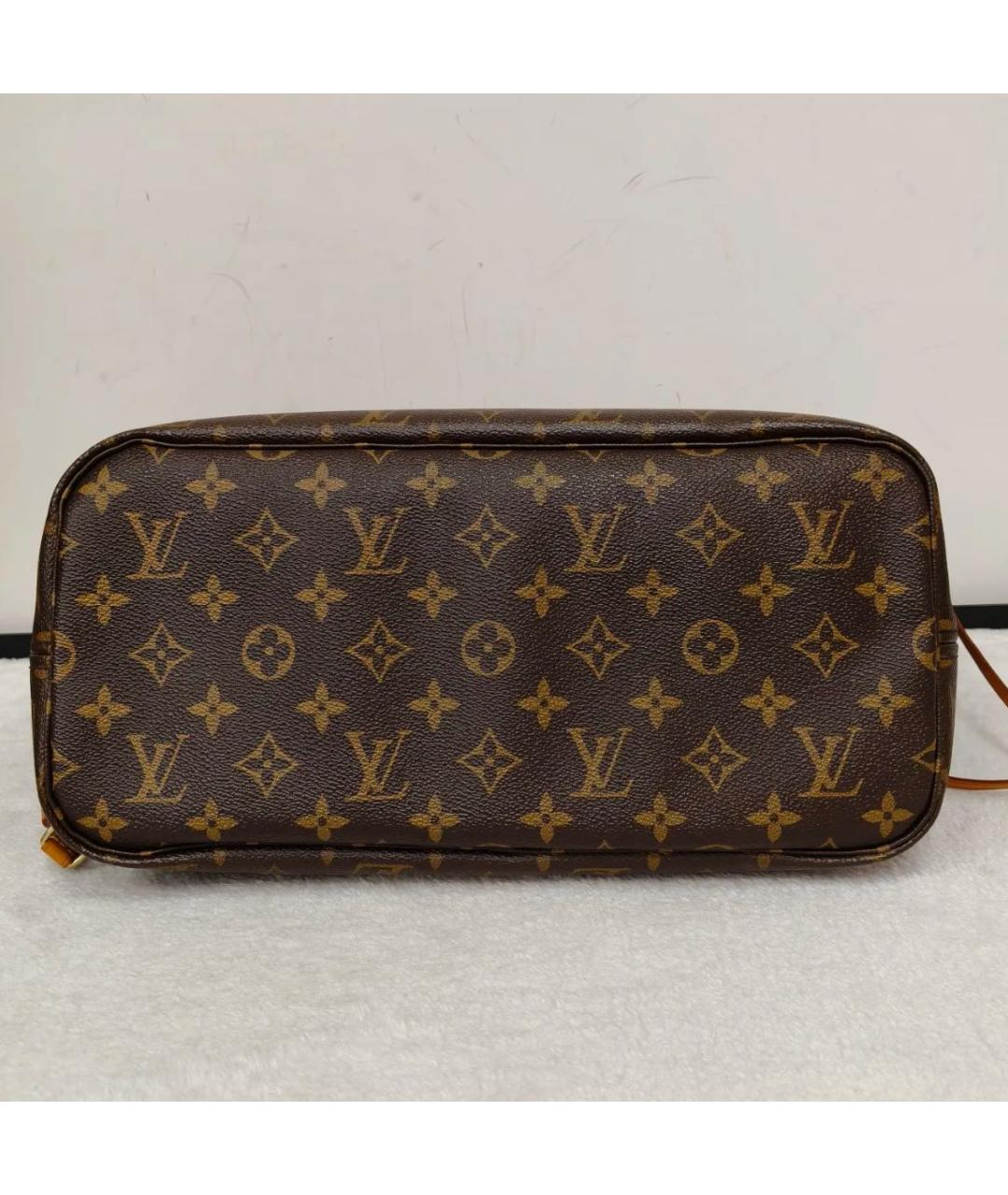 LOUIS VUITTON Коричневая кожаная сумка с короткими ручками, фото 4
