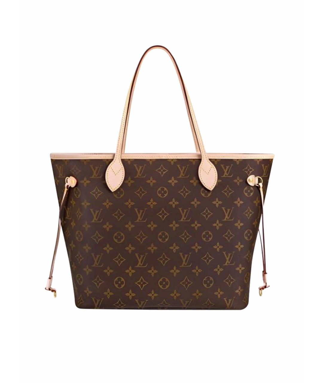 LOUIS VUITTON Коричневая кожаная сумка с короткими ручками, фото 1
