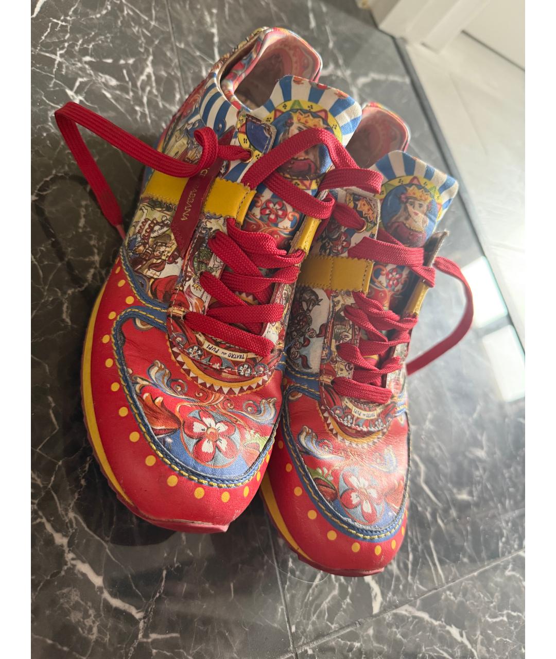 DOLCE&GABBANA Мульти текстильные кроссовки, фото 3