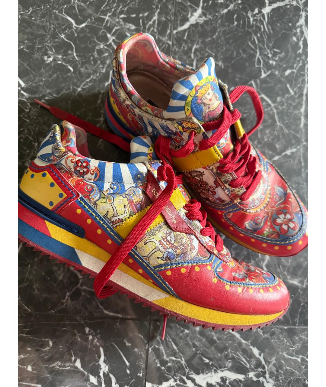 DOLCE&GABBANA Мульти текстильные кроссовки, фото 4