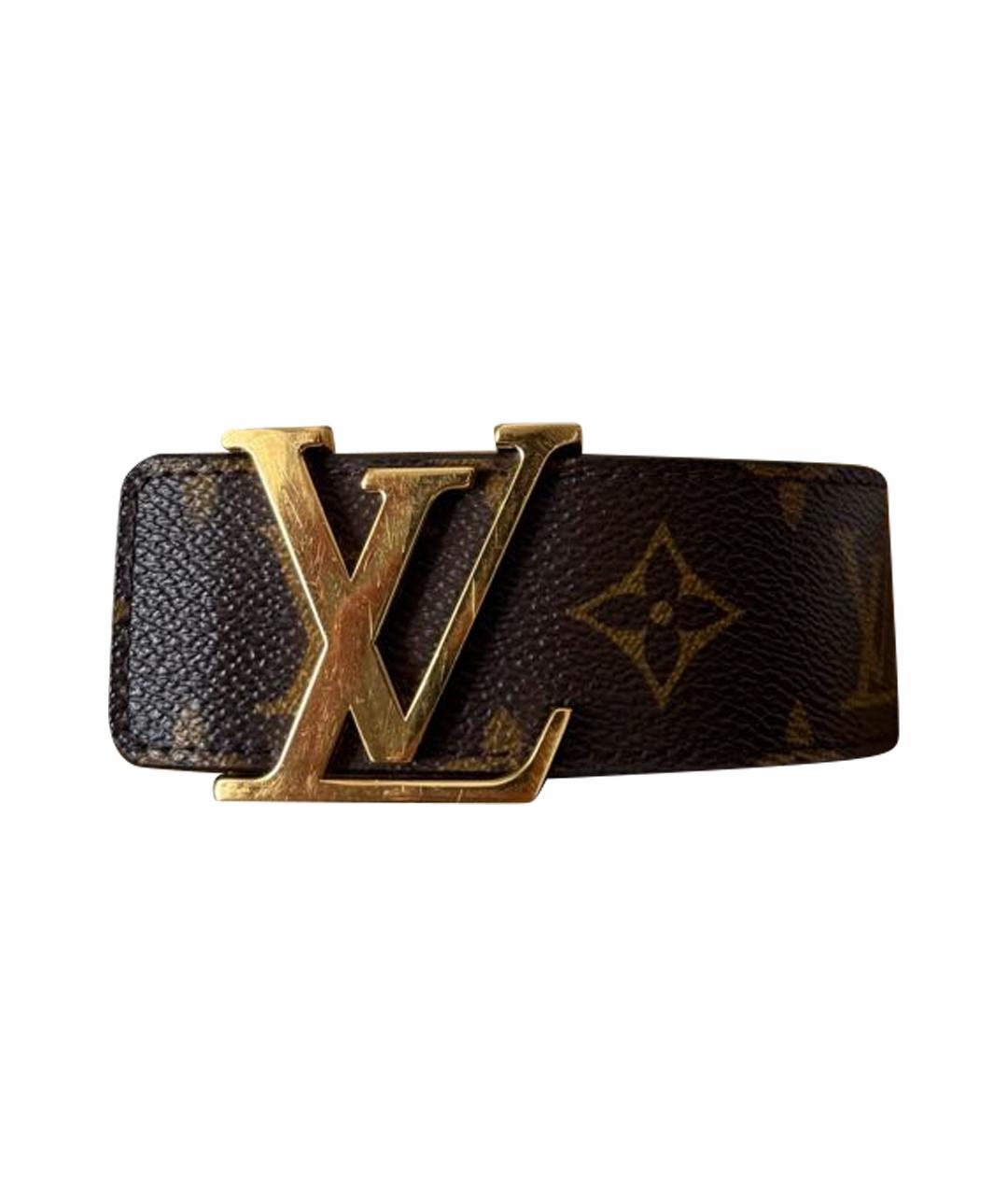 LOUIS VUITTON Коричневый кожаный ремень, фото 1
