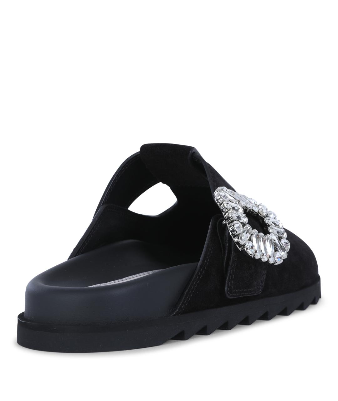 ROGER VIVIER Черные замшевые сабо, фото 6