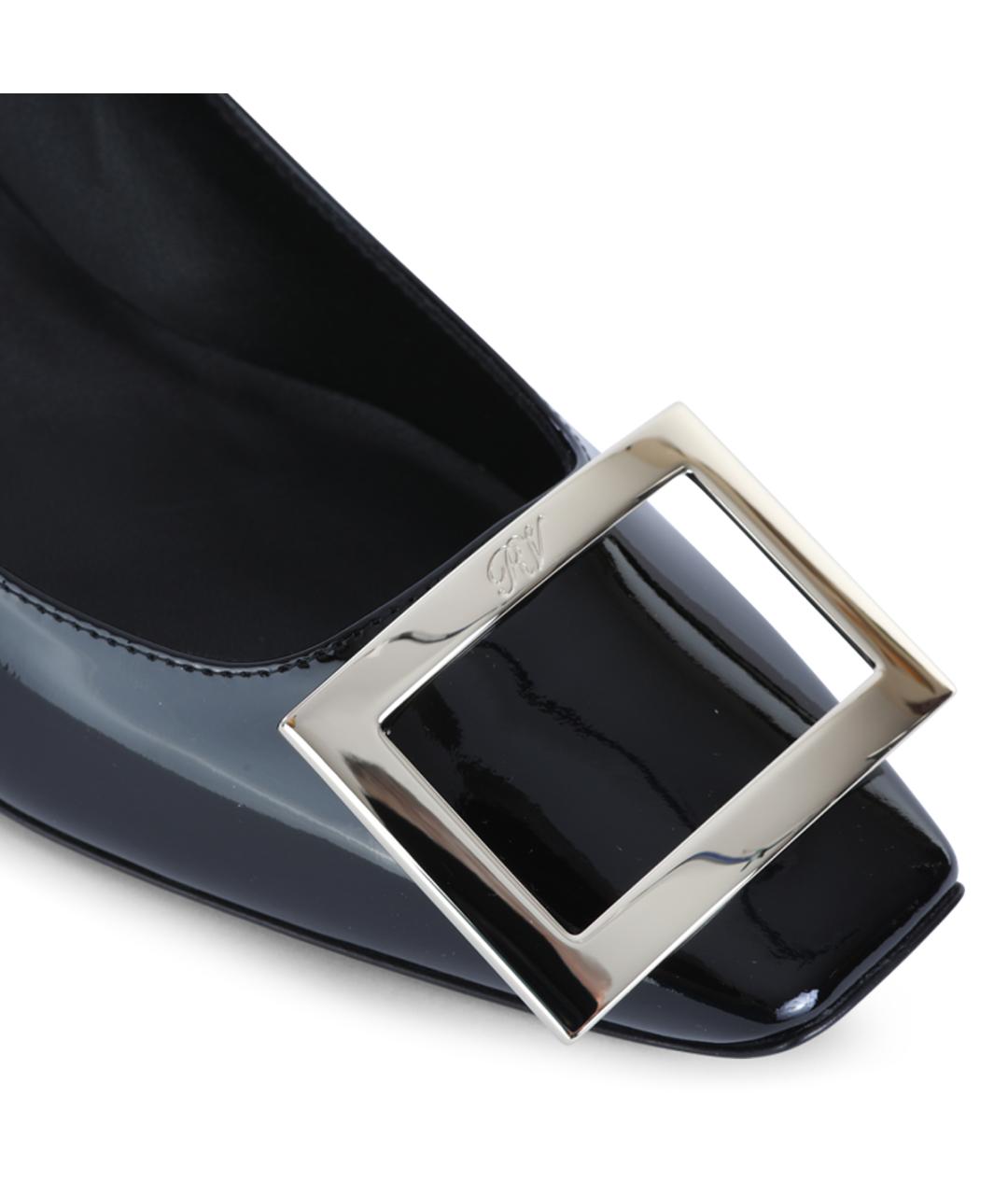 ROGER VIVIER Черные кожаные туфли, фото 4