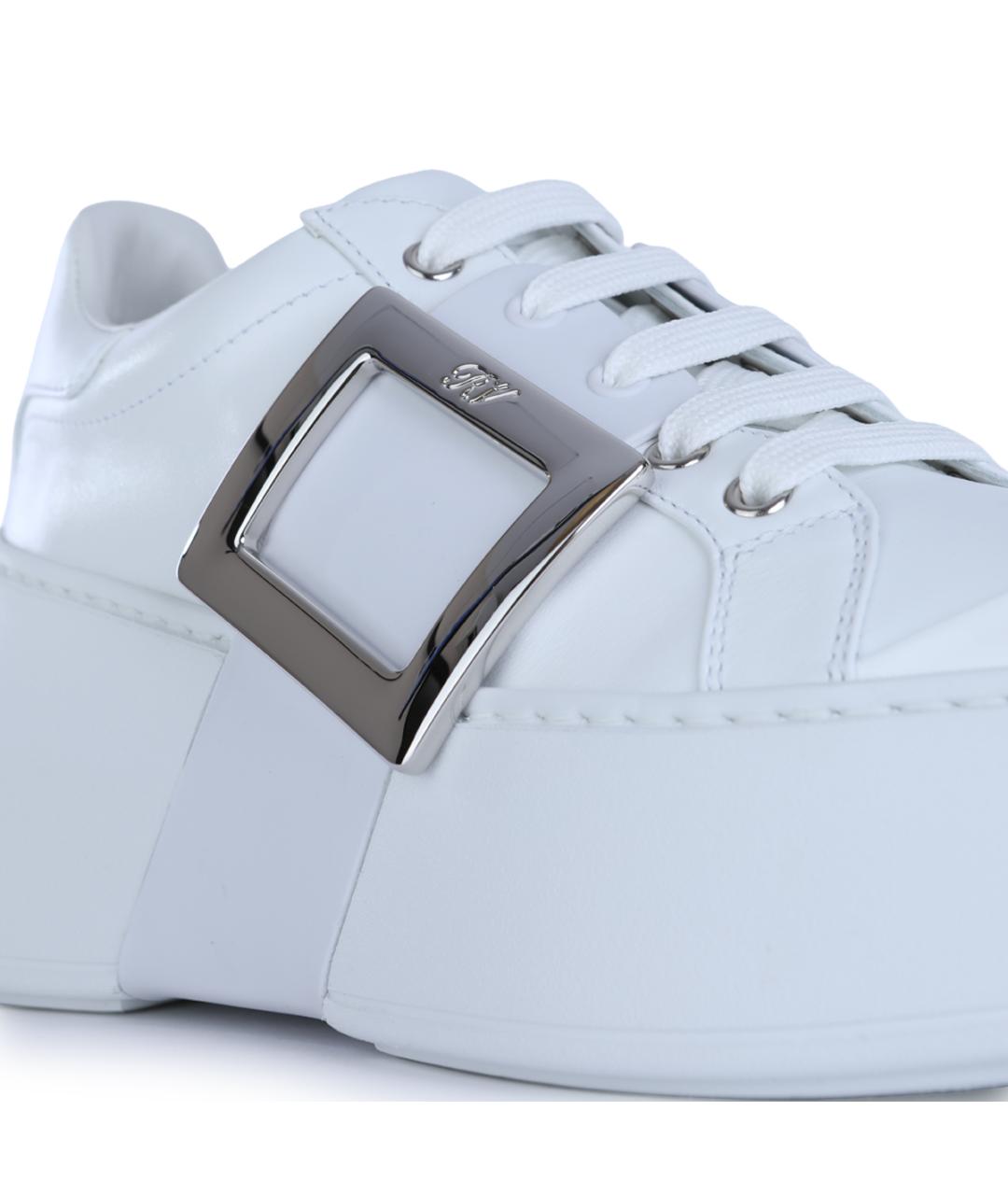 ROGER VIVIER Белые кожаные кроссовки, фото 4