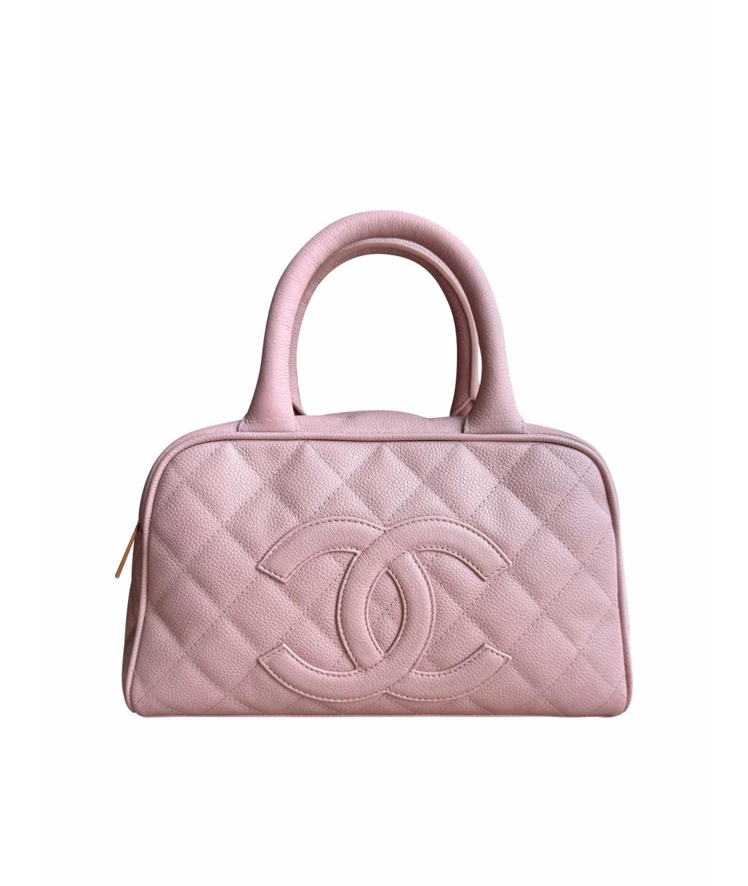CHANEL Розовая кожаная сумка с короткими ручками, фото 1
