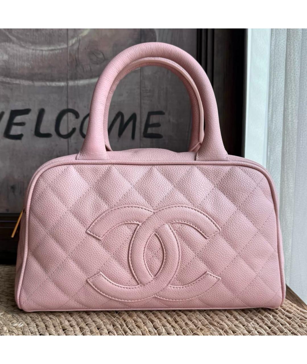 CHANEL Розовая кожаная сумка с короткими ручками, фото 2