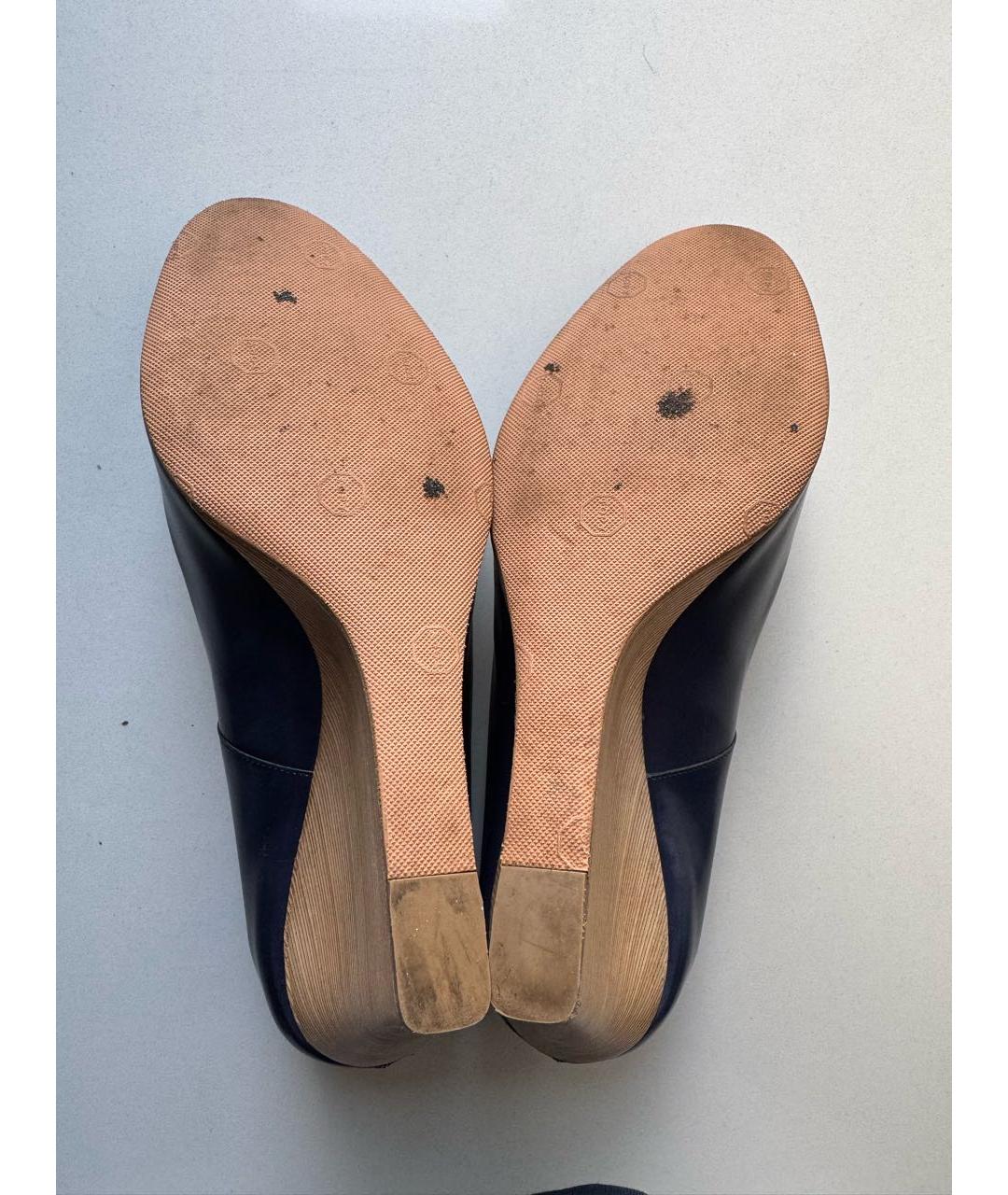TOD'S Темно-синие кожаные туфли, фото 8