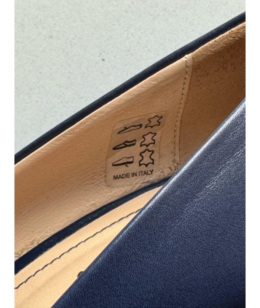 TOD'S Темно-синие кожаные туфли, фото 6