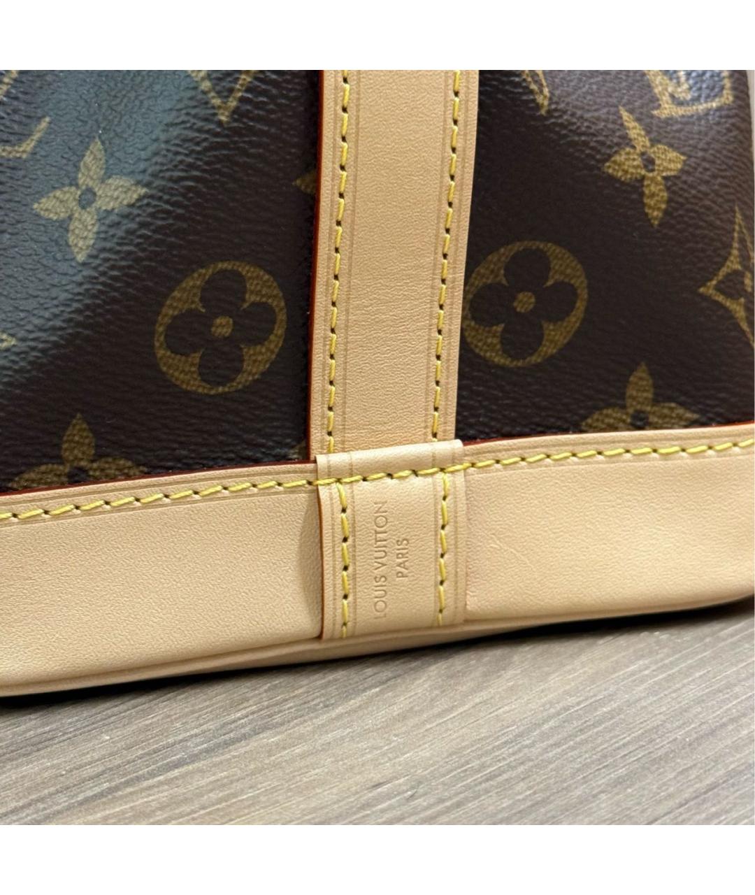 LOUIS VUITTON Коричневая кожаная сумка через плечо, фото 4