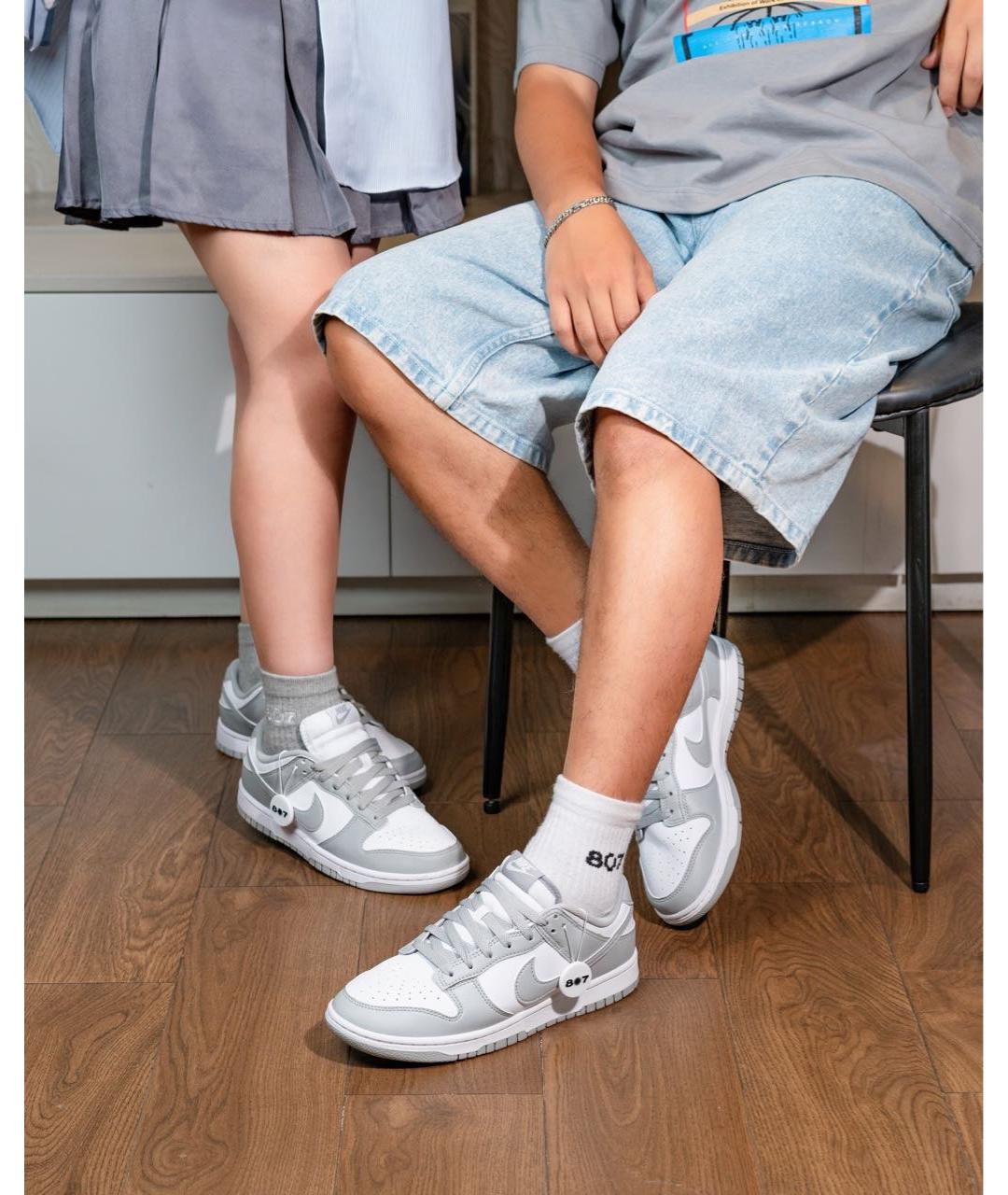 NIKE Серые кожаные низкие кроссовки / кеды, фото 2