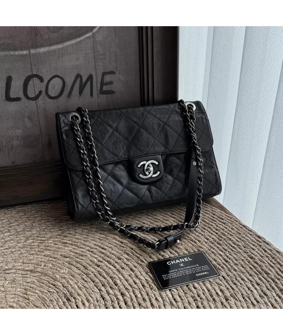 CHANEL Черная кожаная сумка через плечо, фото 10