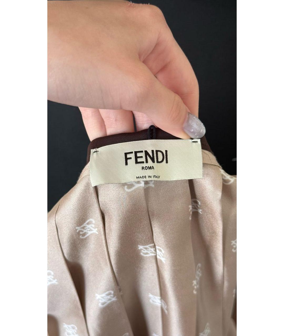 FENDI Шелковая юбка макси, фото 3